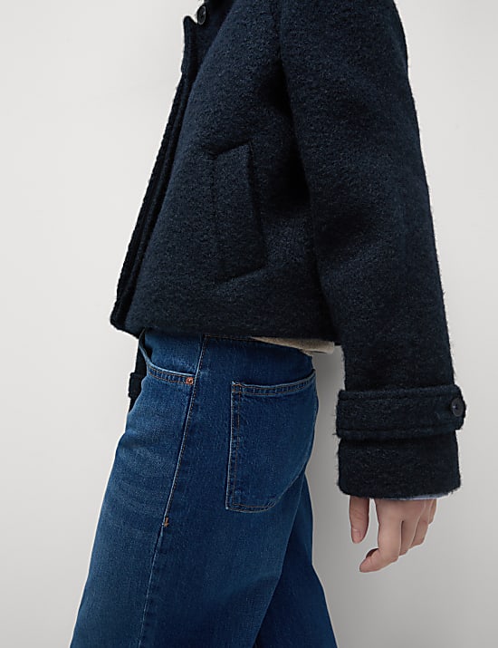 Textured Collared Short Coat