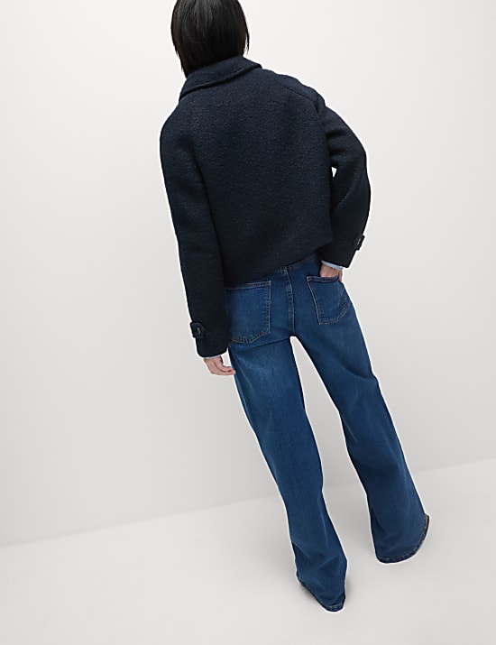 Textured Collared Short Coat