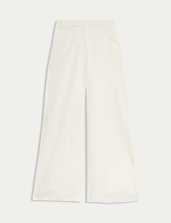 Satin Elasticated Waist Palazzo Trousers