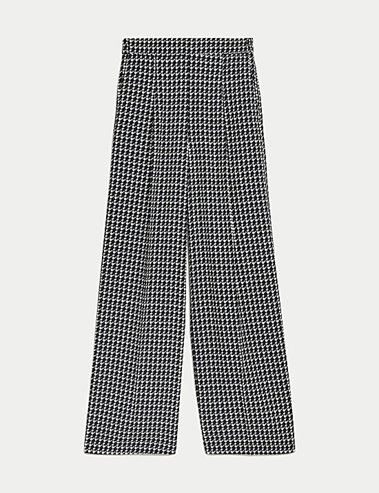 Printed Elasticated Waist Wide Leg Trousers