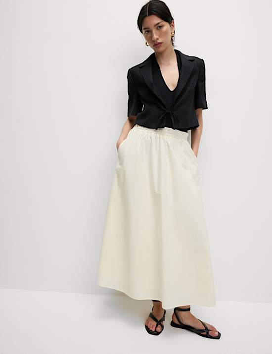 Linen Twill Rich Cropped Short Sleeve Jacket