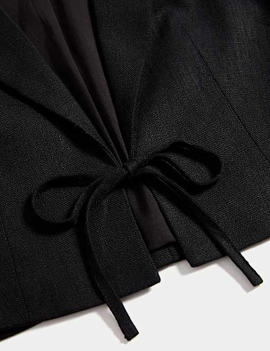 Linen Twill Rich Cropped Short Sleeve Jacket