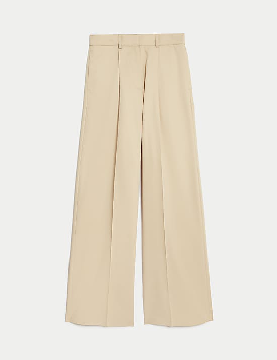 Lyocell Rich Pleat Front Wide Leg Trousers