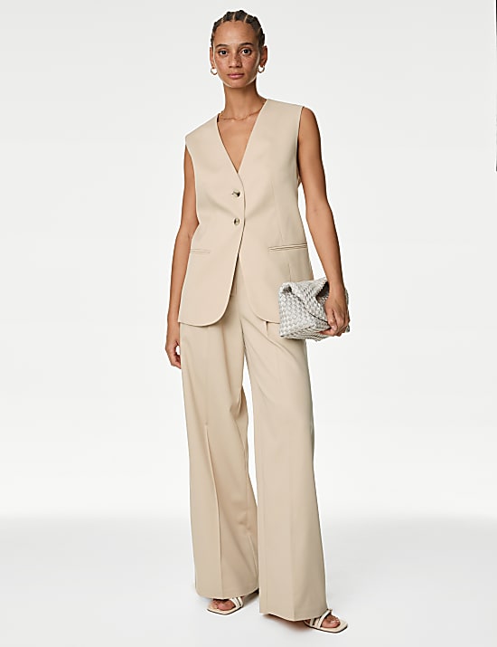 Lang geschnittene Weste mit hohem Lyocell-Anteil