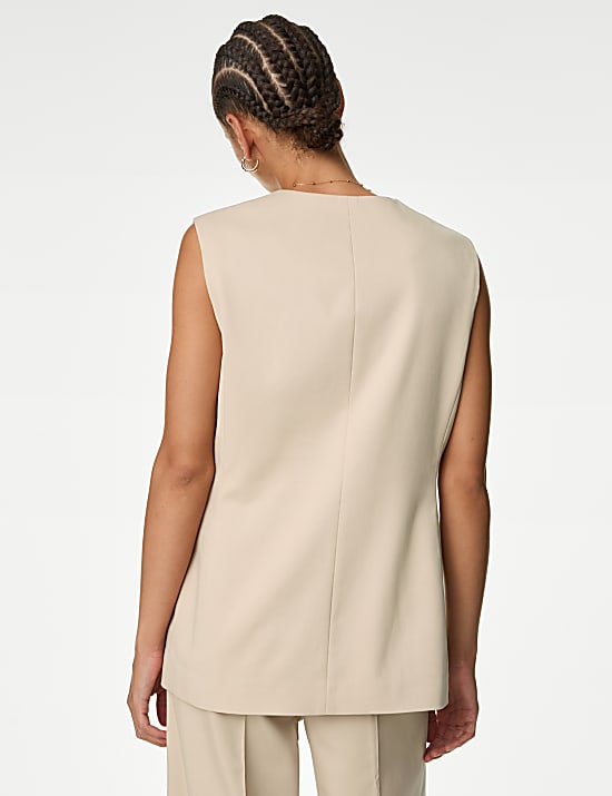 Lang geschnittene Weste mit hohem Lyocell-Anteil