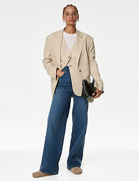 Lang geschnittene Weste mit hohem Lyocell-Anteil