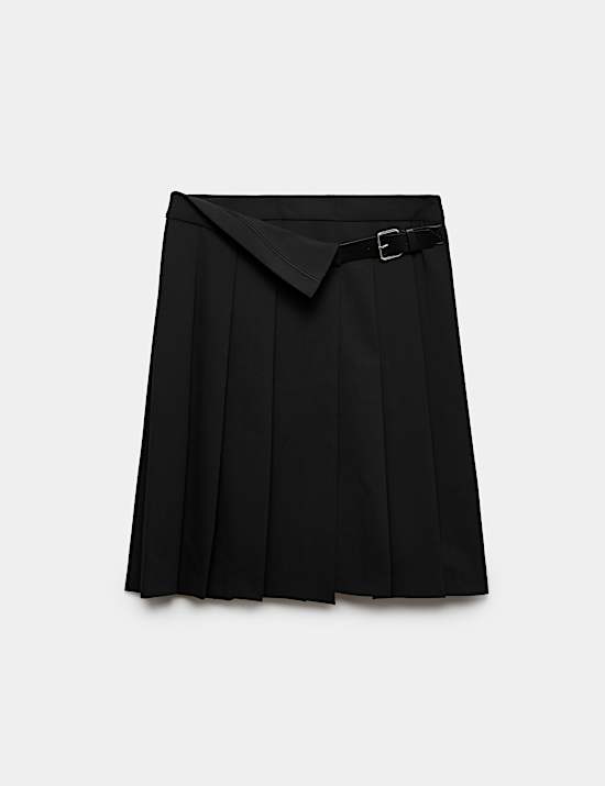 Pleated Wrap Kilt Skirt