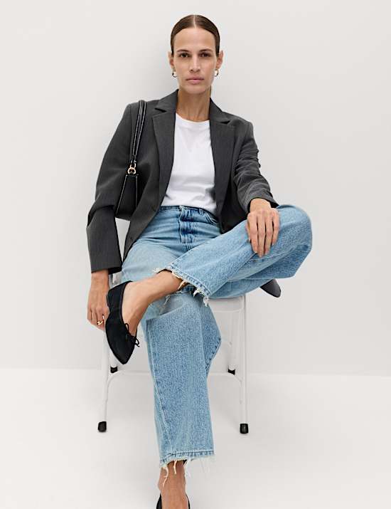 Relaxed Tailored Single-Breasted Blazer