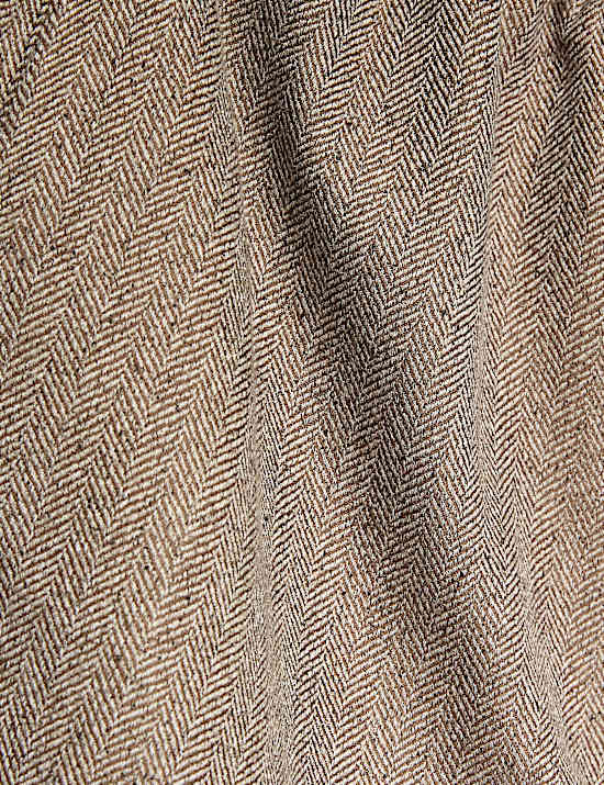 Celana Pendek Berikat Pinggang Tinggi Pola Herringbone
