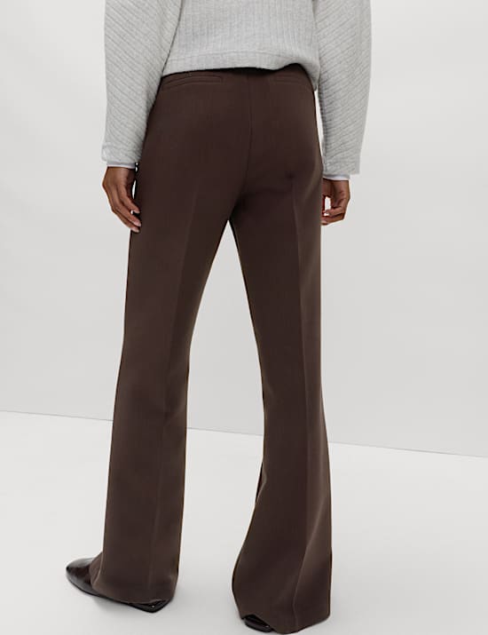 Slim Side Zip Flared Trousers