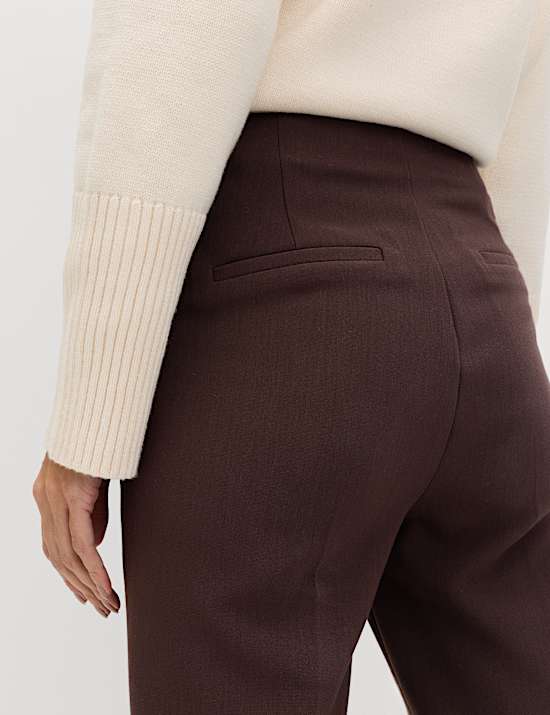 Slim Side Zip Flared Trousers