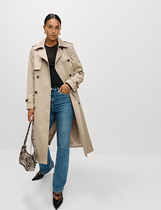 Cotton Rich Belted Longline Trench Coat
