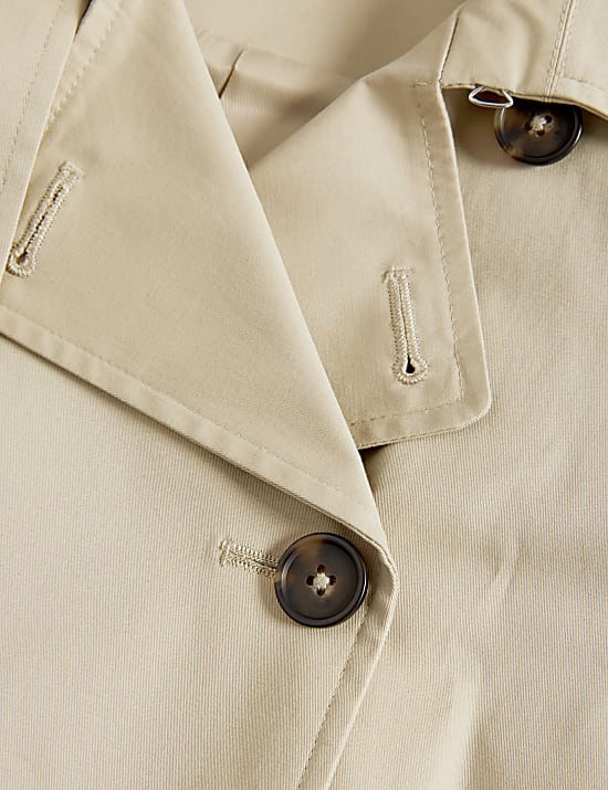 Petite Cotton Rich Double Breasted Trench Coat