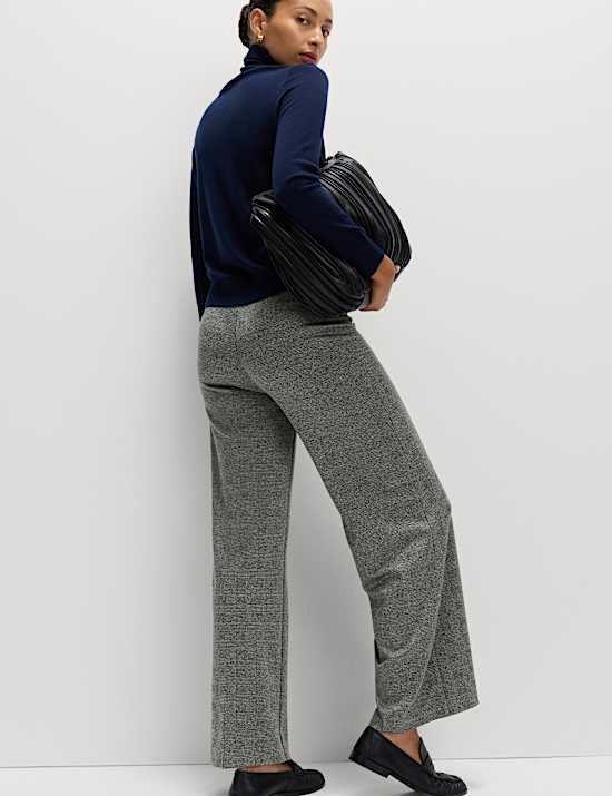 Geruite jersey broek