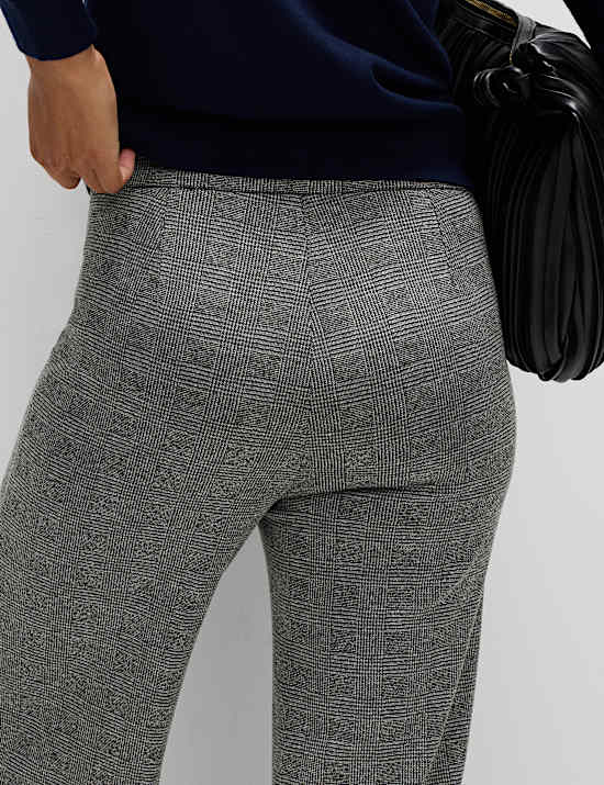 Geruite jersey broek