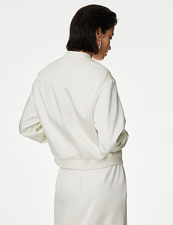 Satin Relaxed Bomber Jacket