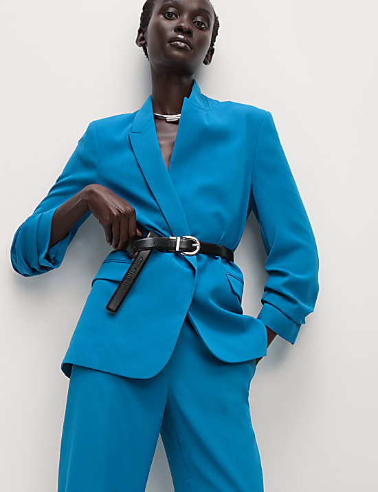 Crepe Tailored Straight Leg Trousers