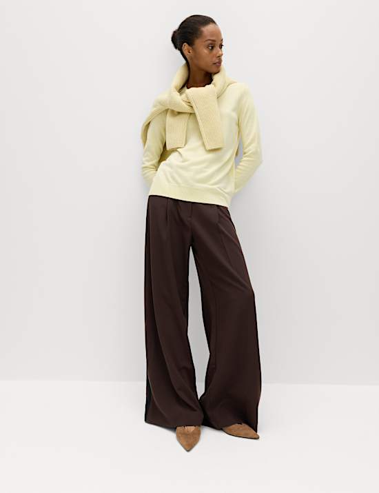 Side Stripe Wide Leg Trousers
