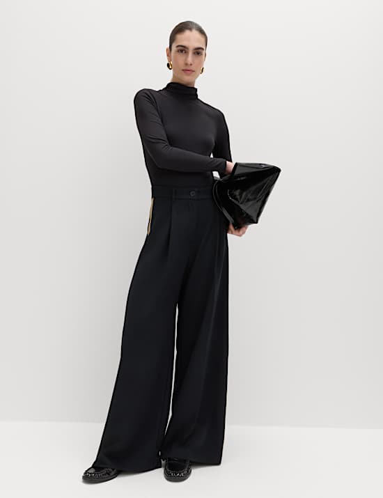 Side Stripe Wide Leg Trousers