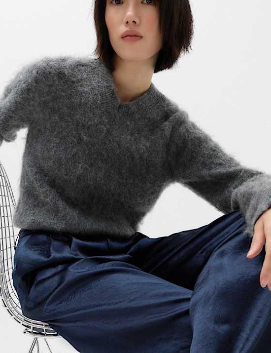Satin Pleated Wide Leg Trousers