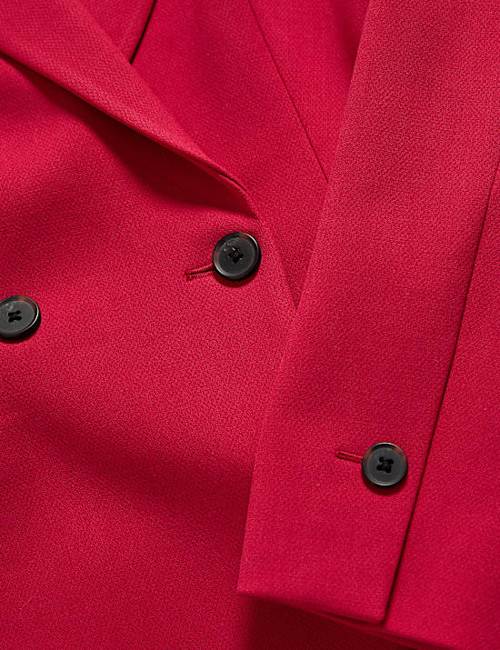 Getailleerde blazer van crêpestof met dubbele rij knopen