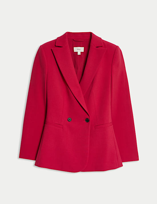 Getailleerde blazer van crêpestof met dubbele rij knopen