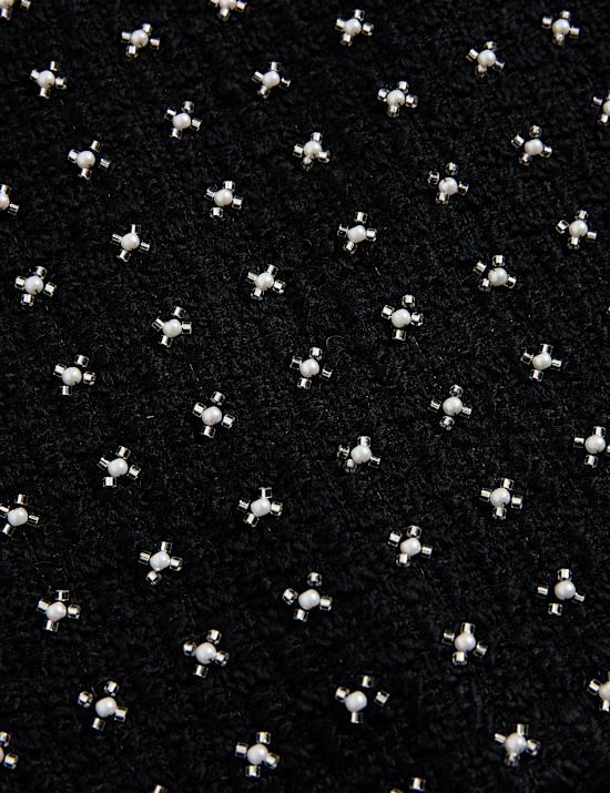 Mini-Glockenrock aus Tweed mit Verzierung