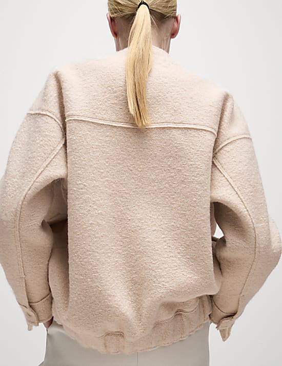 Textured Unlined Bomber Jacket