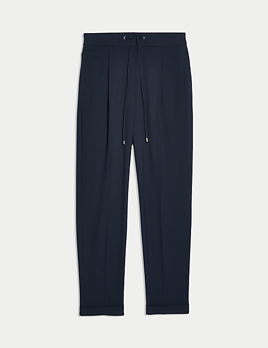 Drawstring Tapered Ankle Grazer Trousers