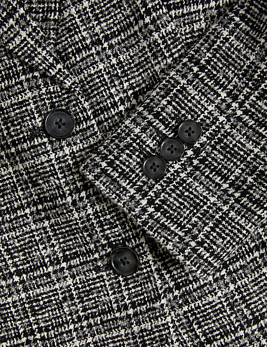 Tweed blazer met één rij knopen en structuur