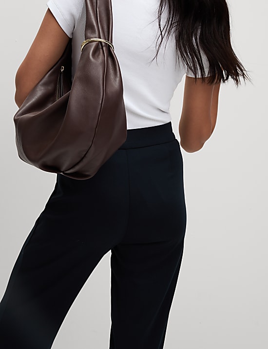 Jersey Straight Leg Trousers with Stretch