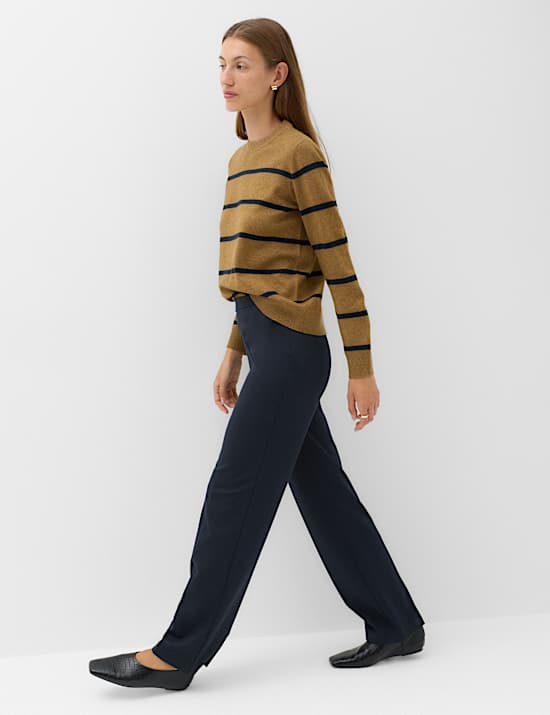 Jersey Straight Leg Trousers with Stretch