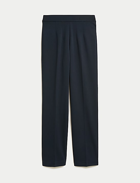 Jersey Straight Leg Trousers with Stretch