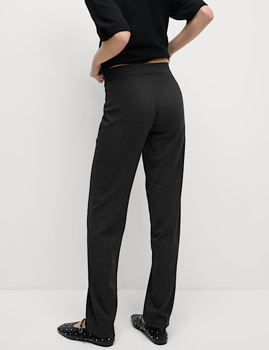Jersey Straight Leg Trousers with Stretch