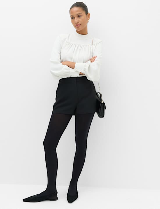 Tailored Mid Rise Cropped Shorts