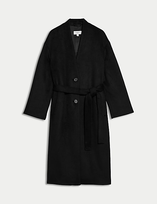 Wool Blend Longline Coat