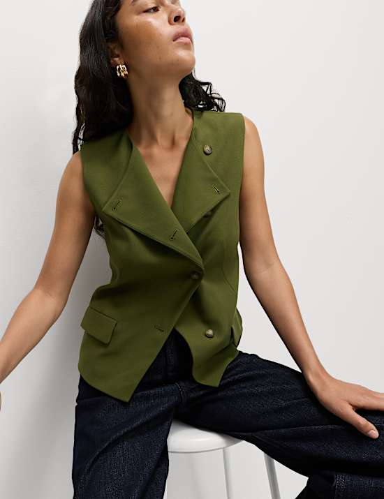 Panelled Asymmetric Waistcoat