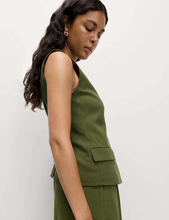 Panelled Asymmetric Waistcoat