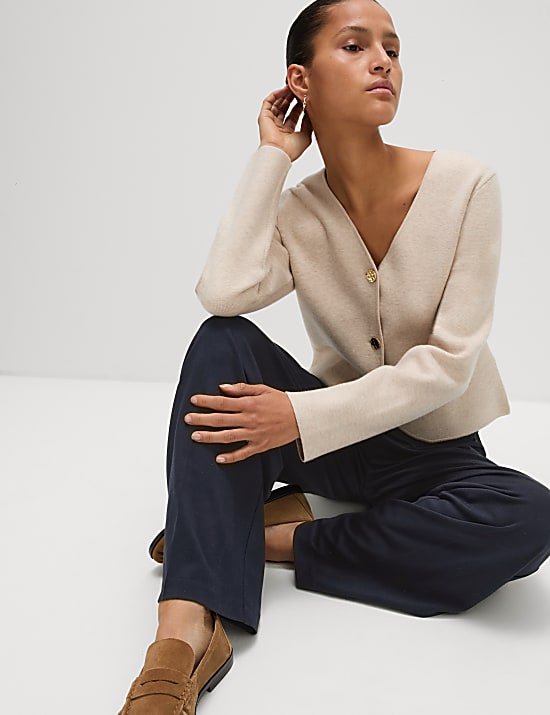 Pantalon coupe large en jersey extensible