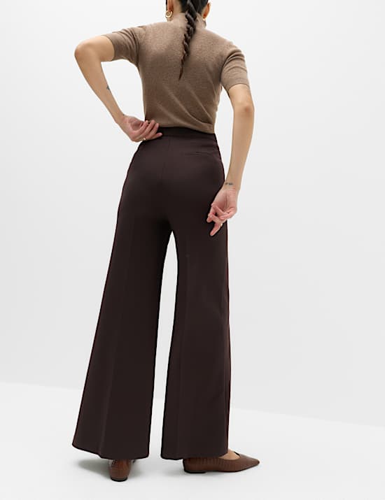 Jersey Wide Leg Trousers with Stretch