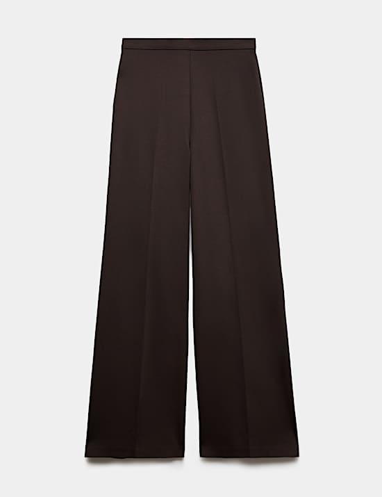 Jersey Wide Leg Trousers with Stretch