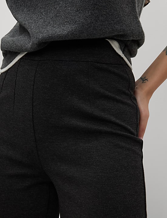 Jersey Wide Leg Trousers with Stretch