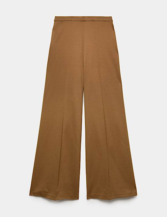 Jersey Wide Leg Trousers with Stretch