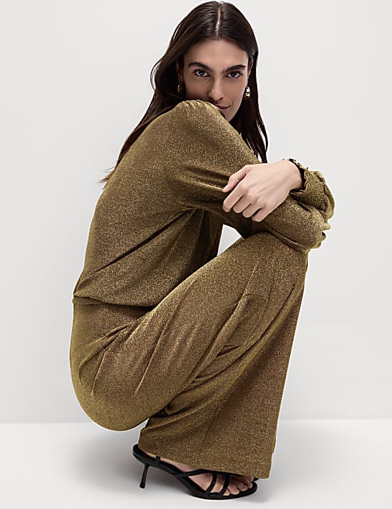 Sparkly Wide Leg Trousers