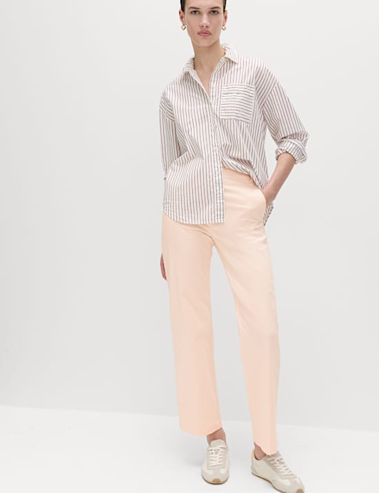 Cotton Rich Straight Leg Trousers