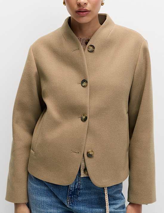 Collarless Short Jacket