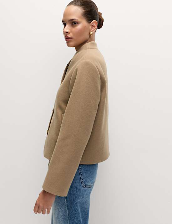 Collarless Short Jacket