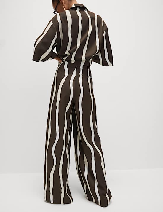 Printed Wide Leg Trousers