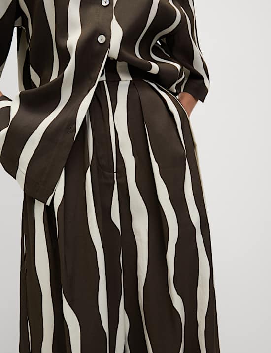 Printed Wide Leg Trousers