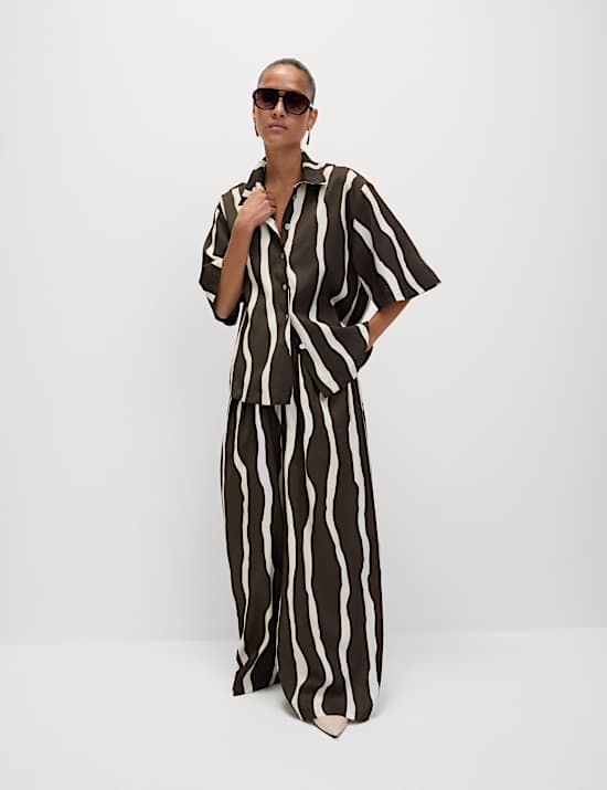 Printed Wide Leg Trousers